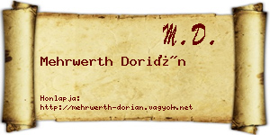 Mehrwerth Dorián névjegykártya
